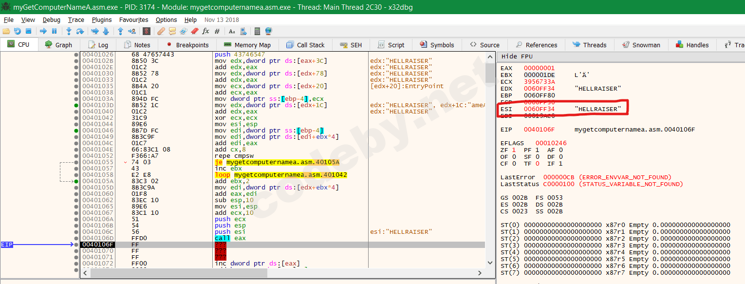 Статья - Windows Shellcoding x86 – функции вызова в Kernel32.dll – часть 2  [Перевод] | Форум информационной безопасности - Codeby.net