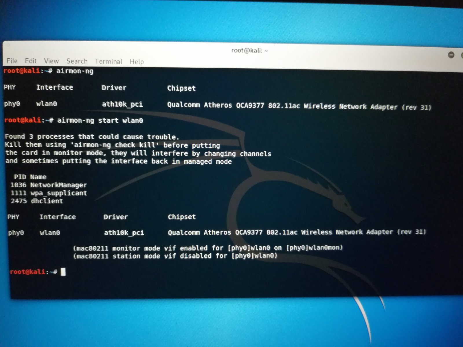 Работает WiFi адаптер, но не работает режим монитора. | Форум  информационной безопасности - Codeby.net