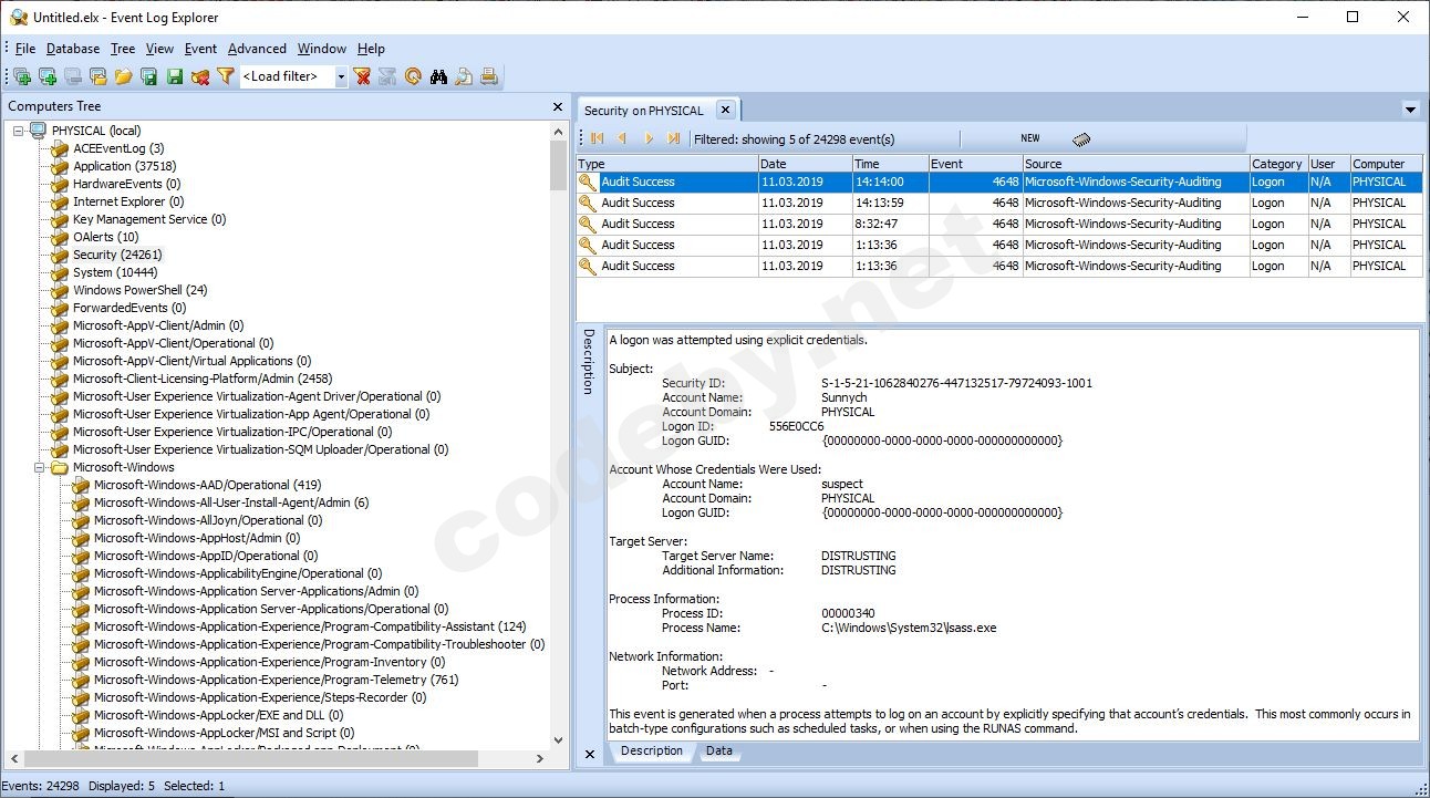 Soft - Event Log Explorer for Windows event log analysis | Форум  информационной безопасности - Codeby.net