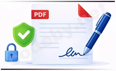 Иллюстрация-обложка: белый лист документа с красной плашкой PDF и загнутым уголком