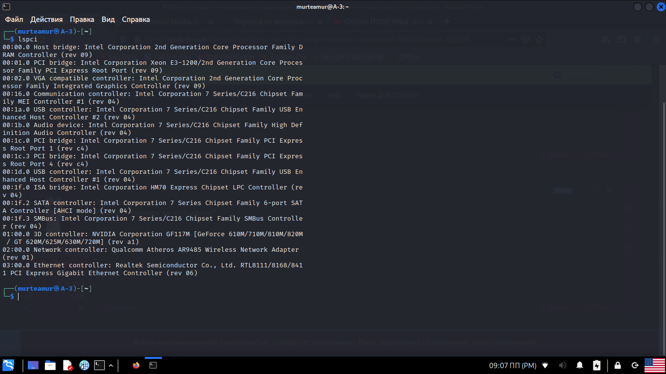 Kali linux не видит интегрированную видеокарту | Форум информационной  безопасности - Codeby.net