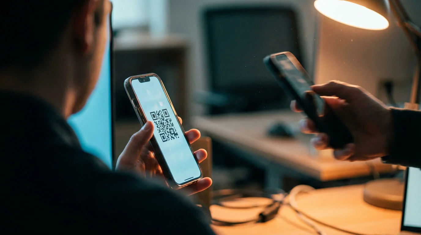 Взлом Signal через Linked Devices и QR-фишинг: смартфон с вредоносным QR-кодом для привязки устройства