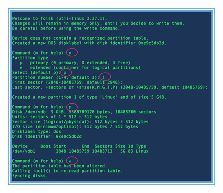 Разбиение диска на виртуальной машине