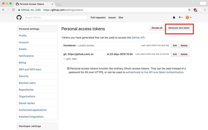Маркеры доступа GitHub