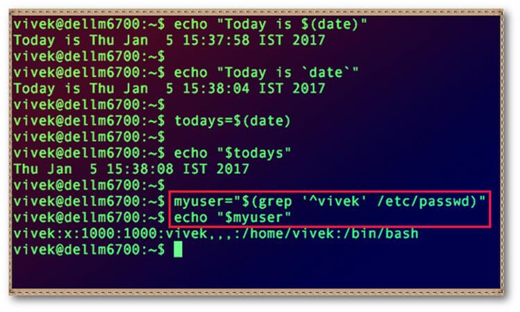 Как выставить значение команды grep в переменную для Linux / Unix