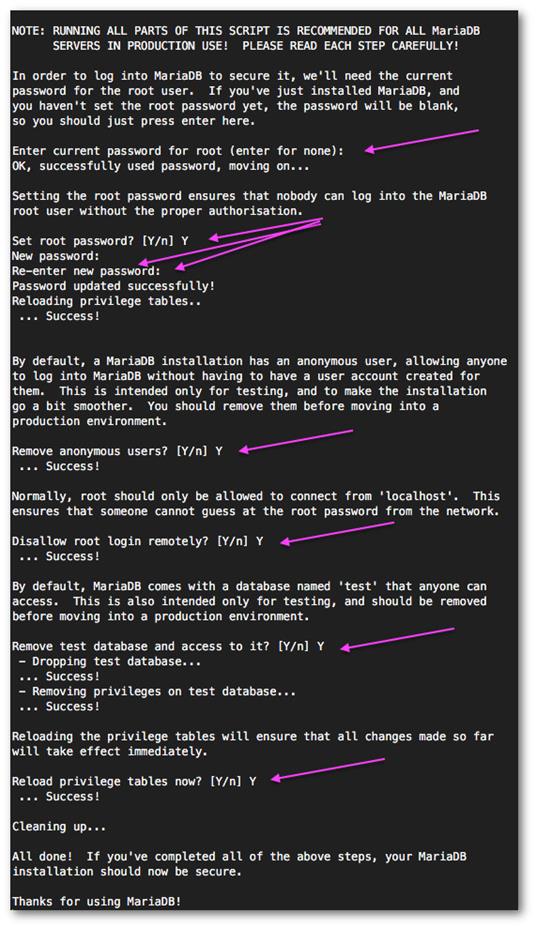 Обеспечение безопасной установки MariaDB