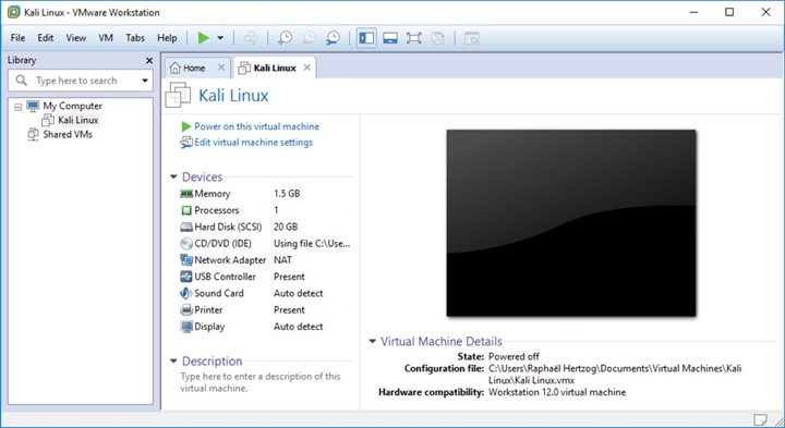 Готовая виртуальная машина для Kali Linux